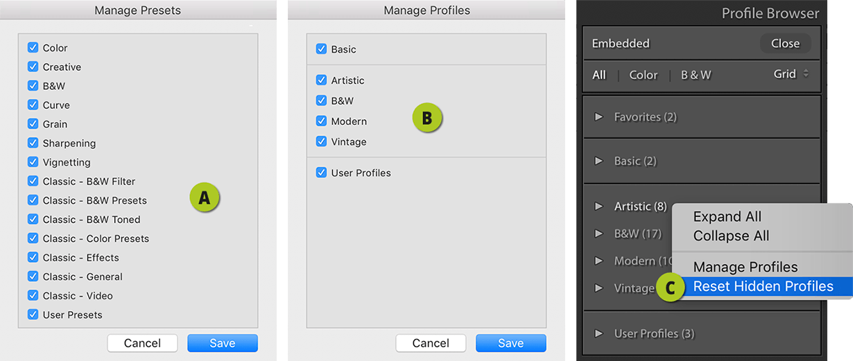 Manage Presets