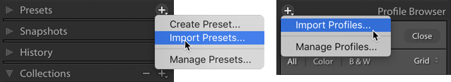 Import PresetsProfiles