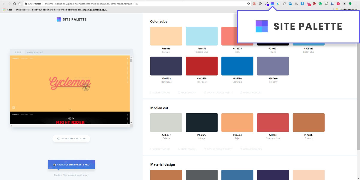 Site palette